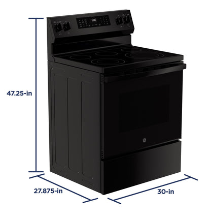 GE APPLIANCES GRF600AVBB GE(R) 30" Free-Standing Electric Convection Range with No Preheat Air Fry and EasyWash(TM) Oven Tray -GRF600AVBB-KT