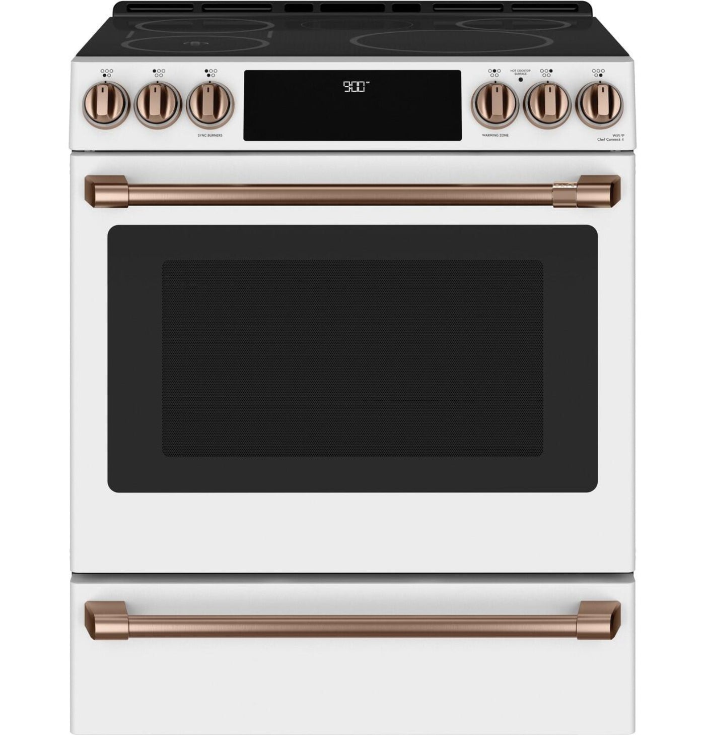 Café Front Control Induction Knobs and Handles - Brushed Copper - CXFCHHKPMCU-KT