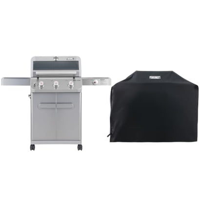 Monument Grills 3-Burner Propane Gas Grill, 48,000 BTU with Side Burner & BBQ Cover - B0CWNJ7BJ9