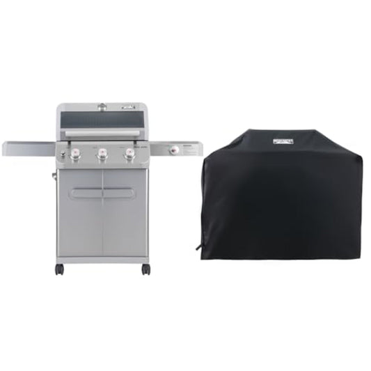 Monument Grills 3-Burner Propane Gas Grill, 48,000 BTU with Side Burner & BBQ Cover - B0CWNJ7BJ9