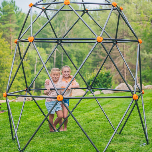 Gobaplay Large Powder Coated Steel Geometric Climbing Dome with 3 Sleek Anchors - 326416