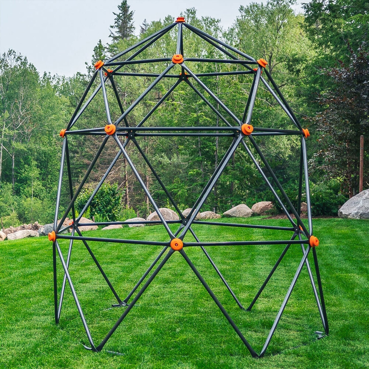 Gobaplay Large Powder Coated Steel Geometric Climbing Dome with 3 Sleek Anchors - 326416