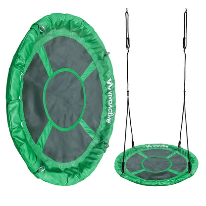 Gobaplay Single Swing Set Playground Equipment with 39” Round Platform Saucer - 327672