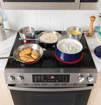GE APPLIANCES GRF600AVES GE(R) 30" Free-Standing Electric Convection Range with No Preheat Air Fry and EasyWash(TM) Oven Tray - GRF600AVES-KT