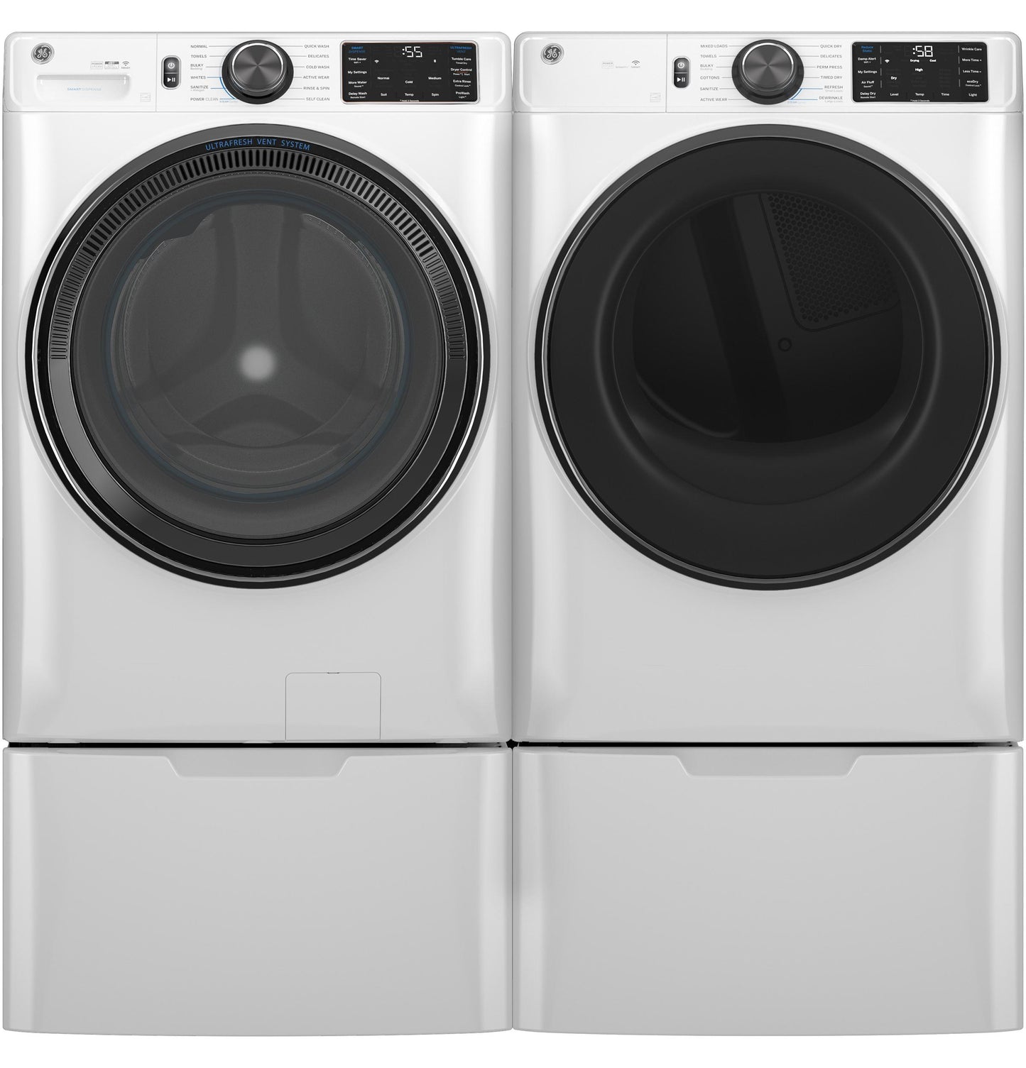 GE APPLIANCES GFD65ESSVWW GE(R) 7.8 cu. ft. Capacity Smart Front Load Electric Dryer with Steam and Sanitize Cycle - GFD65ESSVWW-KT