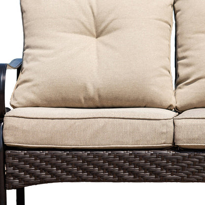 Modway Furniture 48" Luxurious Beige Polyester Sofa with Black Legs – Stylish, Durable, and Perfect for Any Space! - 374052-HOMEROOTS