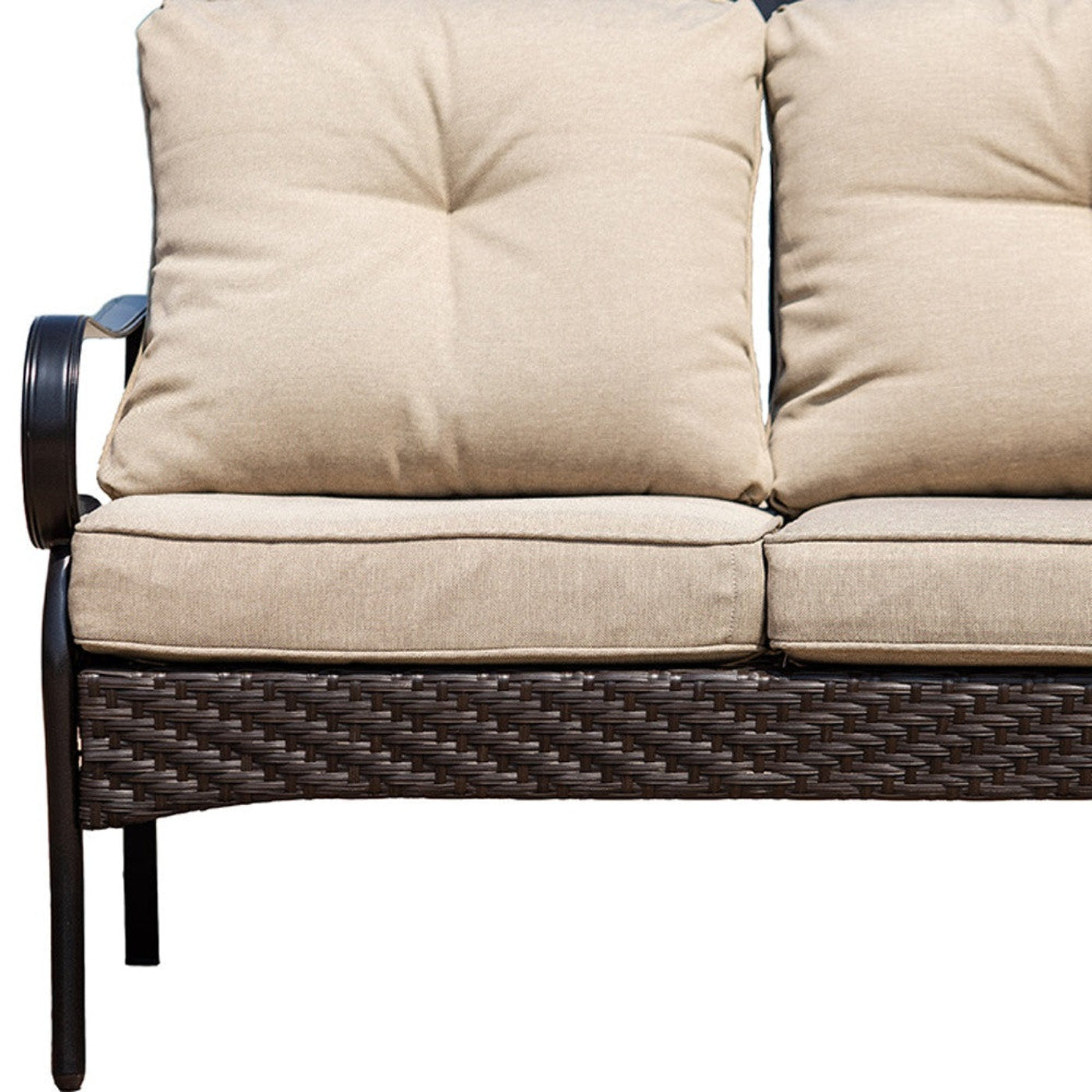 Modway Furniture 48" Luxurious Beige Polyester Sofa with Black Legs – Stylish, Durable, and Perfect for Any Space! - 374052-HOMEROOTS