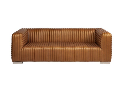 Modway Furniture 39" Gold Leather Sofa - Luxurious Comfort with Silver Metallic Legs for Modern Elegance & Style - 380388-HOMEROOTS