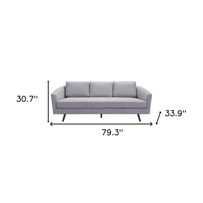 Modway Furniture 79" Gray Polyester Sofa with Stylish Black Legs - Luxurious Comfort & Contemporary Design for Any Room - 396462-HOMEROOTS