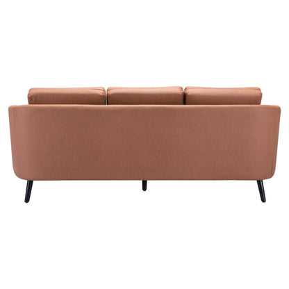 Modway Furniture 79" Stylish Brown Faux Leather Sofa with Black Legs - Durable Comfort for Modern Living Rooms - 396463-HOMEROOTS