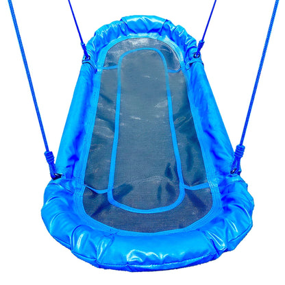 Gobaplay Explorer Kids Swing Set w/Frame, Dual Platform Saucer, Swings & Trapeze - 399863
