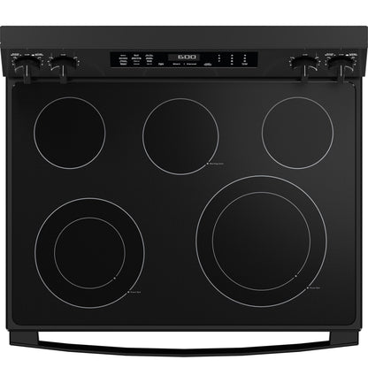 GE APPLIANCES GRF600AVBB GE(R) 30" Free-Standing Electric Convection Range with No Preheat Air Fry and EasyWash(TM) Oven Tray -GRF600AVBB-KT