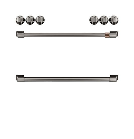 Café Front Control Gas Knobs and Handles - Brushed Black - CXFCGHKPMBT-KT
