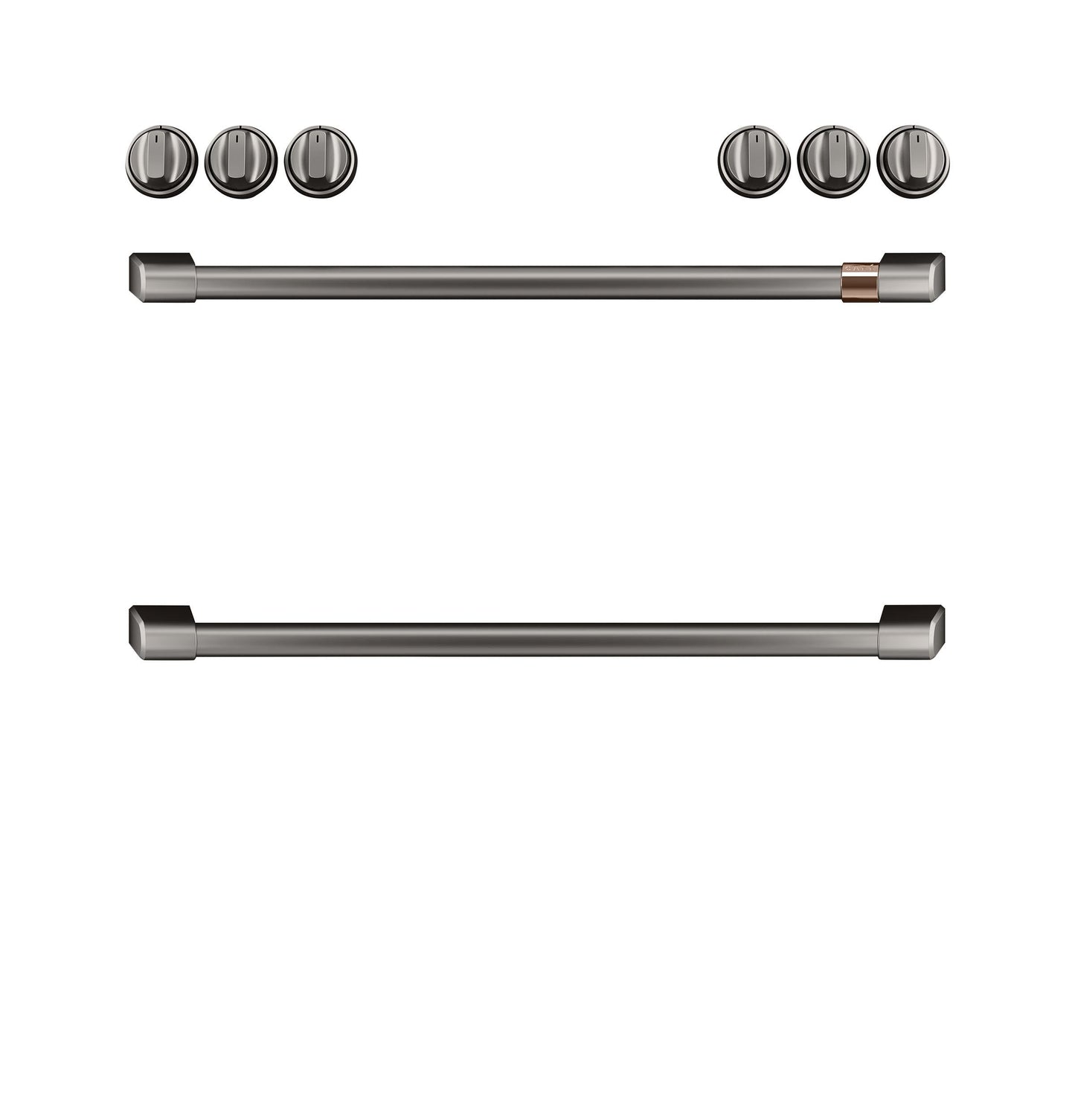 Café Front Control Gas Knobs and Handles - Brushed Black - CXFCGHKPMBT-KT