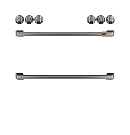 Café Front Control Gas Knobs and Handles - Brushed Black - CXFCGHKPMBT-KT