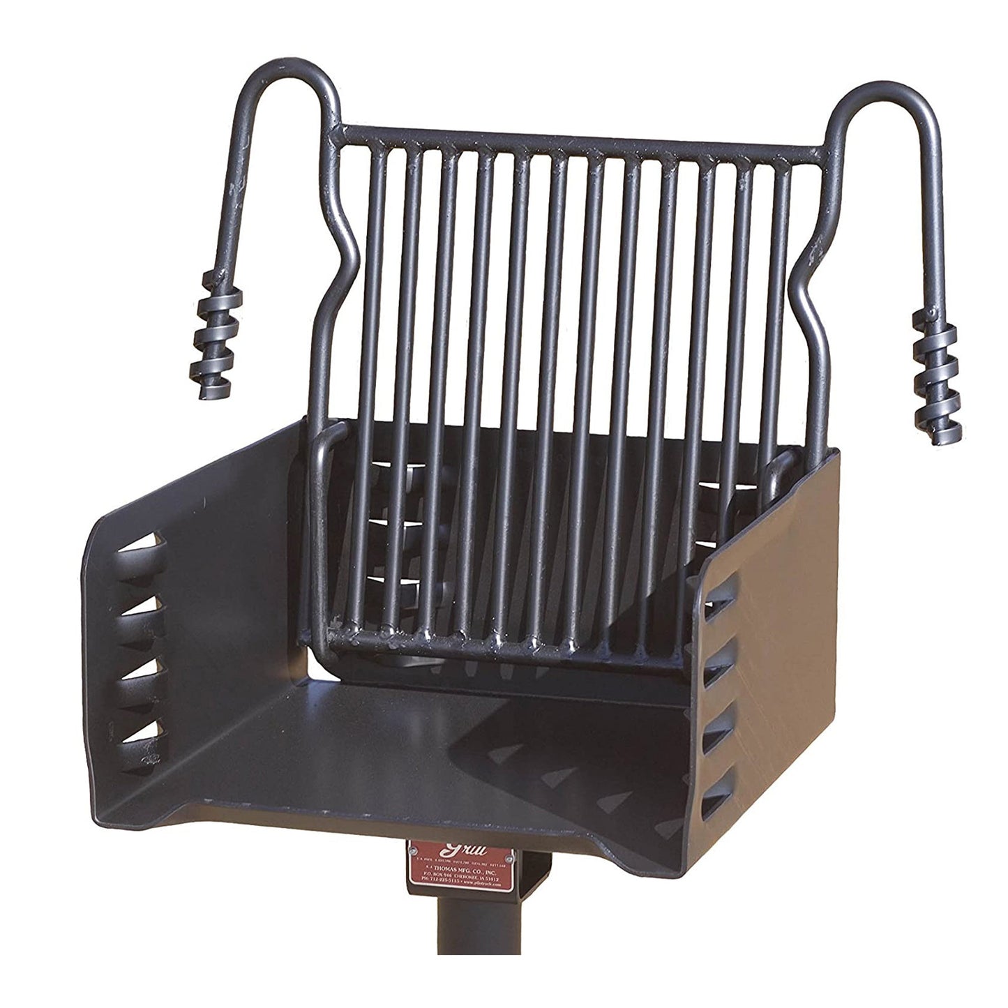 Pilot Rock Park Style Steel Outdoor BBQ Charcoal Grill and Post, Black (3 Pack) - 404010