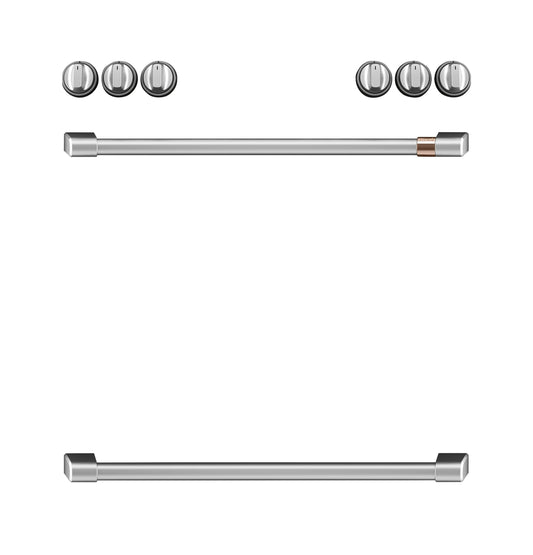 Café Front Control Induction Knobs and Handles - Brushed Stainless - CXFCHHKPMSS-KT