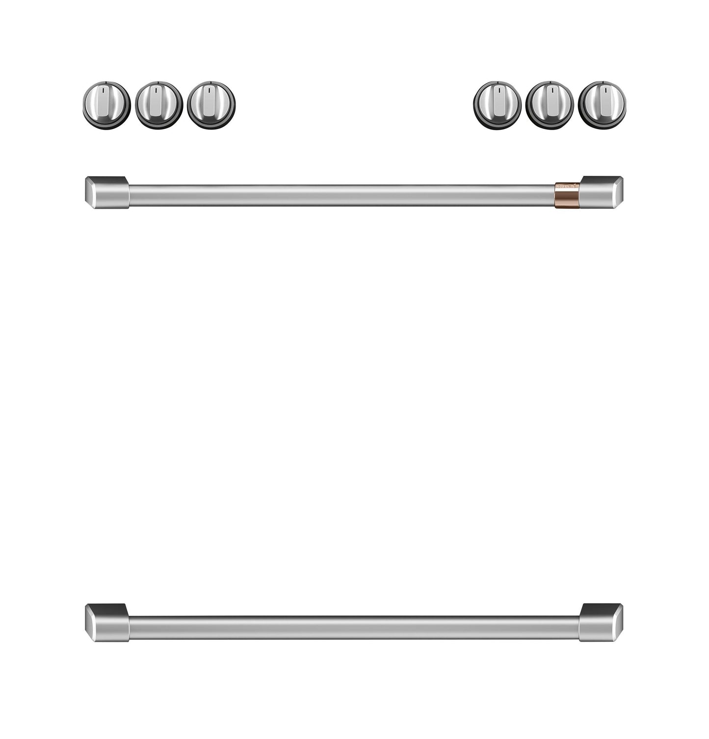 Café Front Control Induction Knobs and Handles - Brushed Stainless - CXFCHHKPMSS-KT