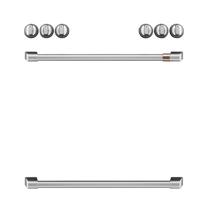 Café Front Control Induction Knobs and Handles - Brushed Stainless - CXFCHHKPMSS-KT