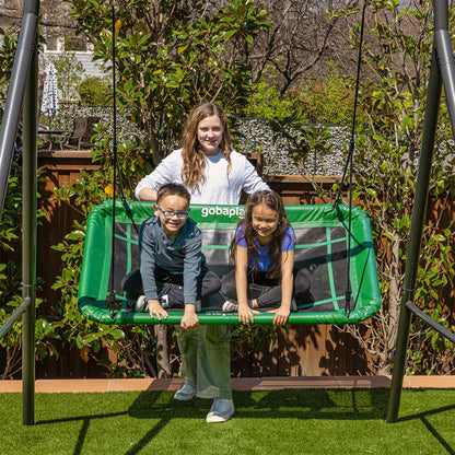 Gobaplay Outdoor Swing Set Frame with Bars & gobaplay Rectangle Swing Platform - 416134