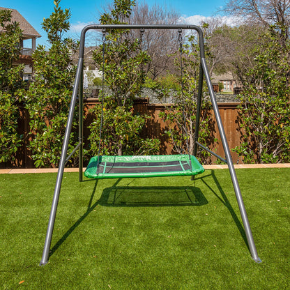 Gobaplay Outdoor Swing Set Frame with Bars & gobaplay Rectangle Swing Platform - 416134