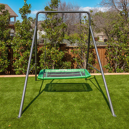 Gobaplay Outdoor Swing Set Frame with Bars & gobaplay Rectangle Swing Platform - 416134