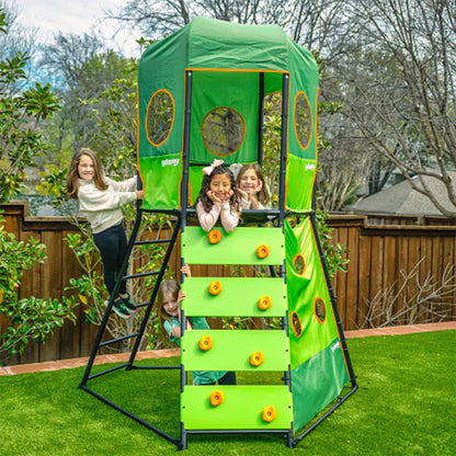 Gobaplay 8.5 Foot Tall 3 Kid Capacity Large Climbing Tower w/ 3 Climbing Levels - 409194