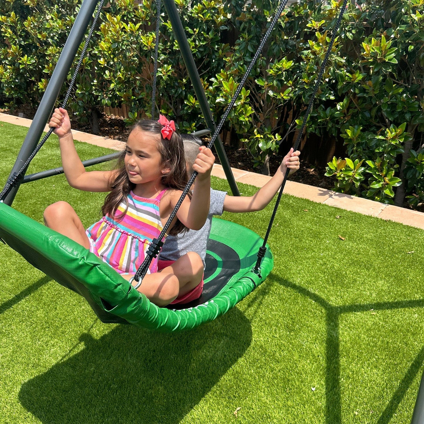 Gobaplay Outdoor Swing Set Frame with Bars & gobaplay Boat Swing Platform Saucer - 416133