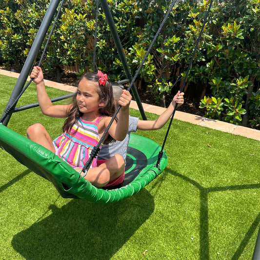 Gobaplay Outdoor Swing Set Frame with Bars & gobaplay Boat Swing Platform Saucer - 416133