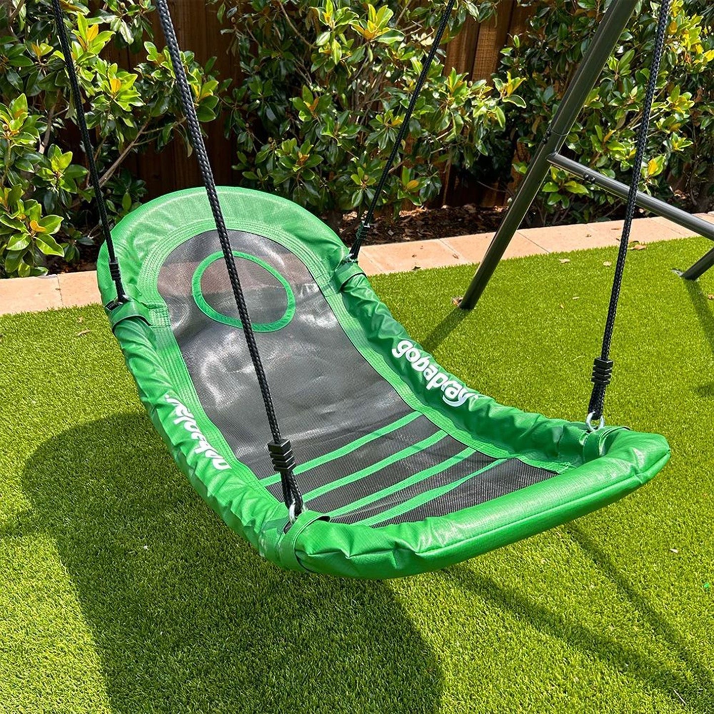 Gobaplay Outdoor Swing Set Frame with Bars & gobaplay Boat Swing Platform Saucer - 416133