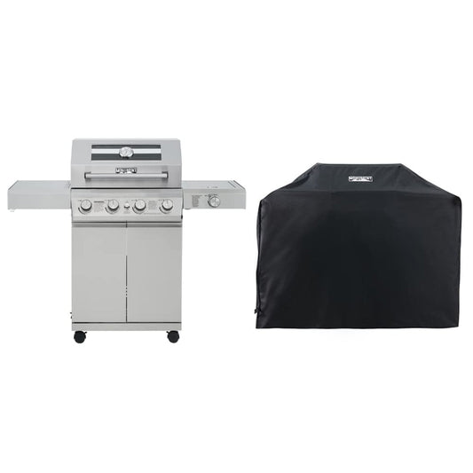 Monument Grills Larger 4-Burner Propane Gas Grills BBQ Stainless Steel Heavy-Duty Cabinet Style with BBQ Cover - B0BGH9X18S