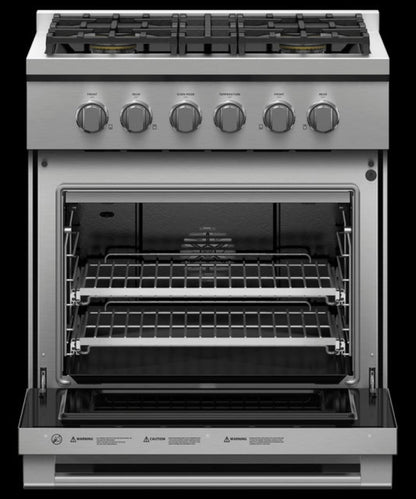 FISHER & PAYKEL RGV3304L Gas Range, 30", 4 Burners, LPG - RGV3304L