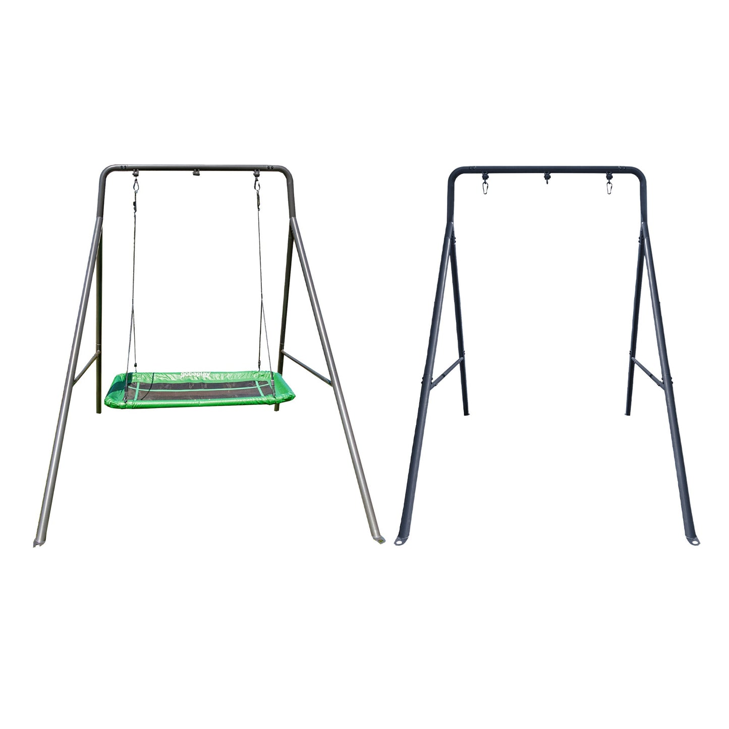 Gobaplay Outdoor Swing Set Frame with Bars & gobaplay Rectangle Swing Platform - 416134
