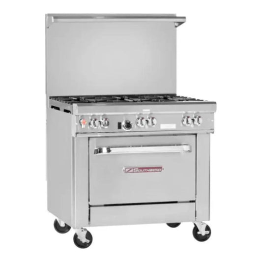 Southbend 436A-3C Ultimate Natural Gas Range 36” Charbroiler With Convection Oven Base 128000 BTU - 436A-3C