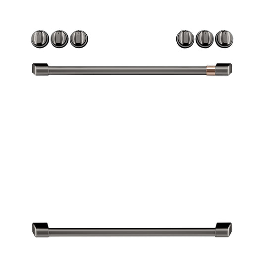 Café Front Control Electric Knobs and Handles - Brushed Black - CXFCEHKPMBT-KT