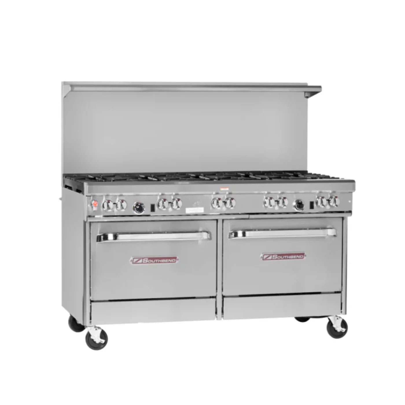 Southbend 4601AA Ultimate Natural Gas Range 60” 10 Non-Clog Burners, Standard Grates With 2 Convection Oven Base 394000 BTU - 4601AA