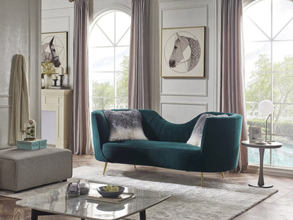 Modway Furniture 83" Luxurious Green Velvet Curved Sofa with Silver Metal Legs - Stylish Comfort for Your Home Decor - 480903-HOMEROOTS