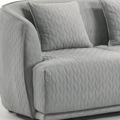 Modway Furniture 85" Luxurious Gray Geometric Sofa with Toss Pillows & Chic Brown Legs - Comfortable & Stylish Design! - 480914-HOMEROOTS