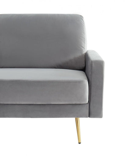 Modway Furniture 72" Gray Velvet Sofa with Elegant Brass Legs - Luxurious Comfort & Modern Design for Your Space - 480917-HOMEROOTS