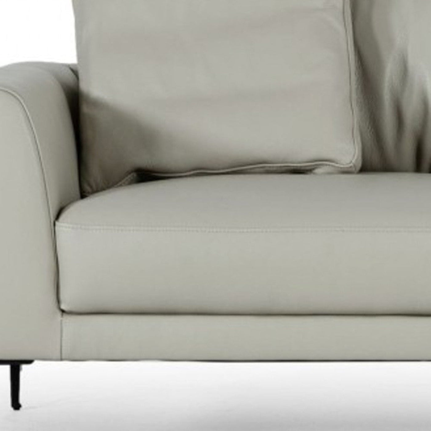 Modway Furniture 87" Gray Genuine Leather Sofa with Elegant Black Legs - Luxuriously Comfortable & Modern Design -480918-HOMEROOTS