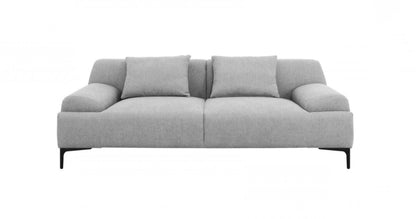 Modway Furniture 86" Gray Sofa with Toss Pillows, Stylish Black Legs – Comfort & Contemporary Design for Any Space - 480922-HOMEROOTS