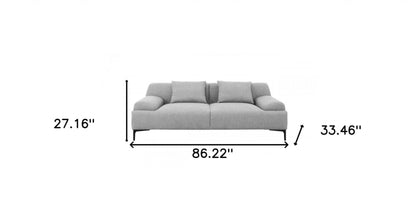 Modway Furniture 86" Gray Sofa with Toss Pillows, Stylish Black Legs – Comfort & Contemporary Design for Any Space - 480922-HOMEROOTS