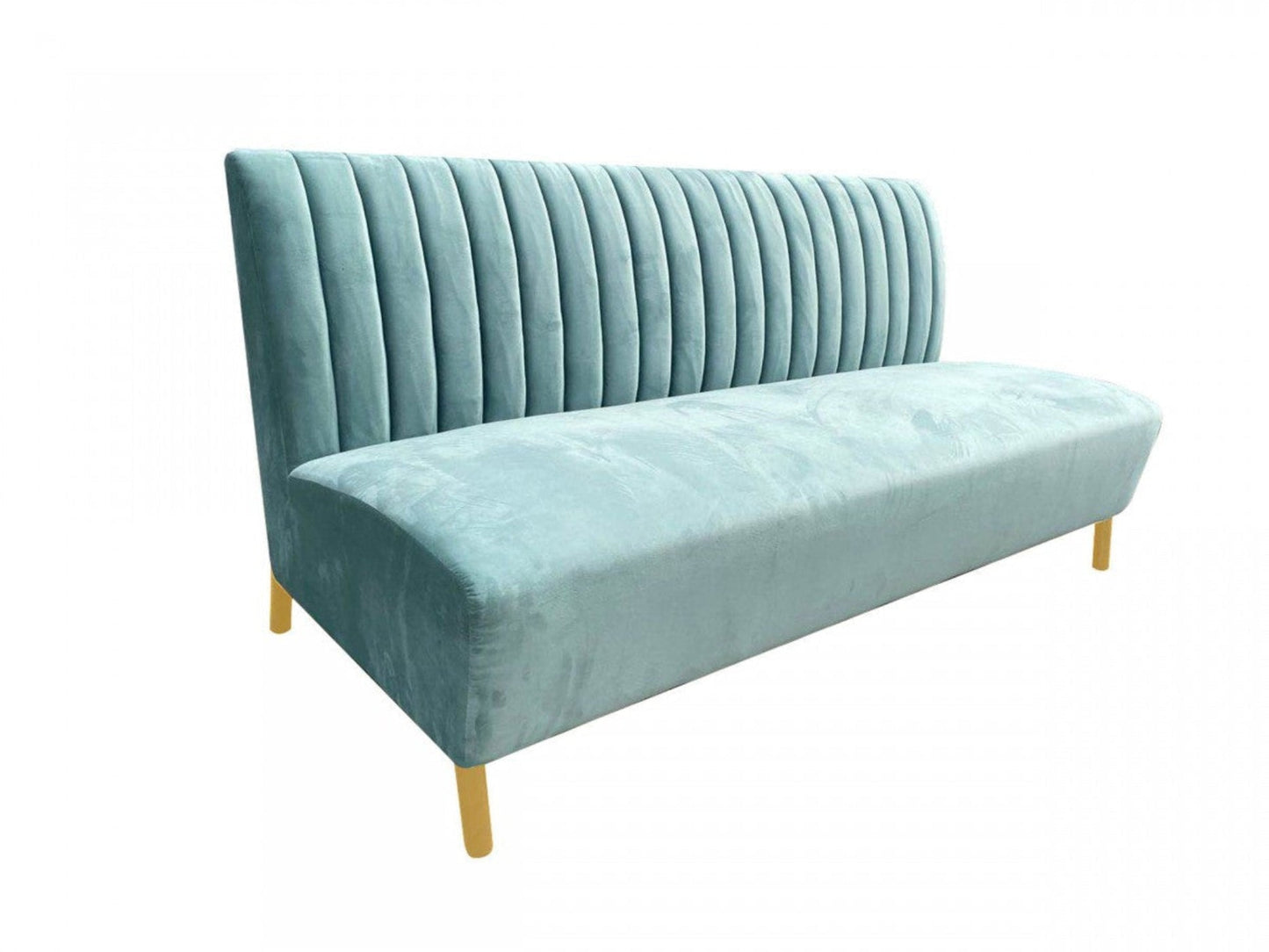 Modway Furniture 71" Light Gray Velvet Sofa with Gold Legs - Modern Armless Design, Soft Comfort, Stylish Accent Piece - 480924-HOMEROOTS
