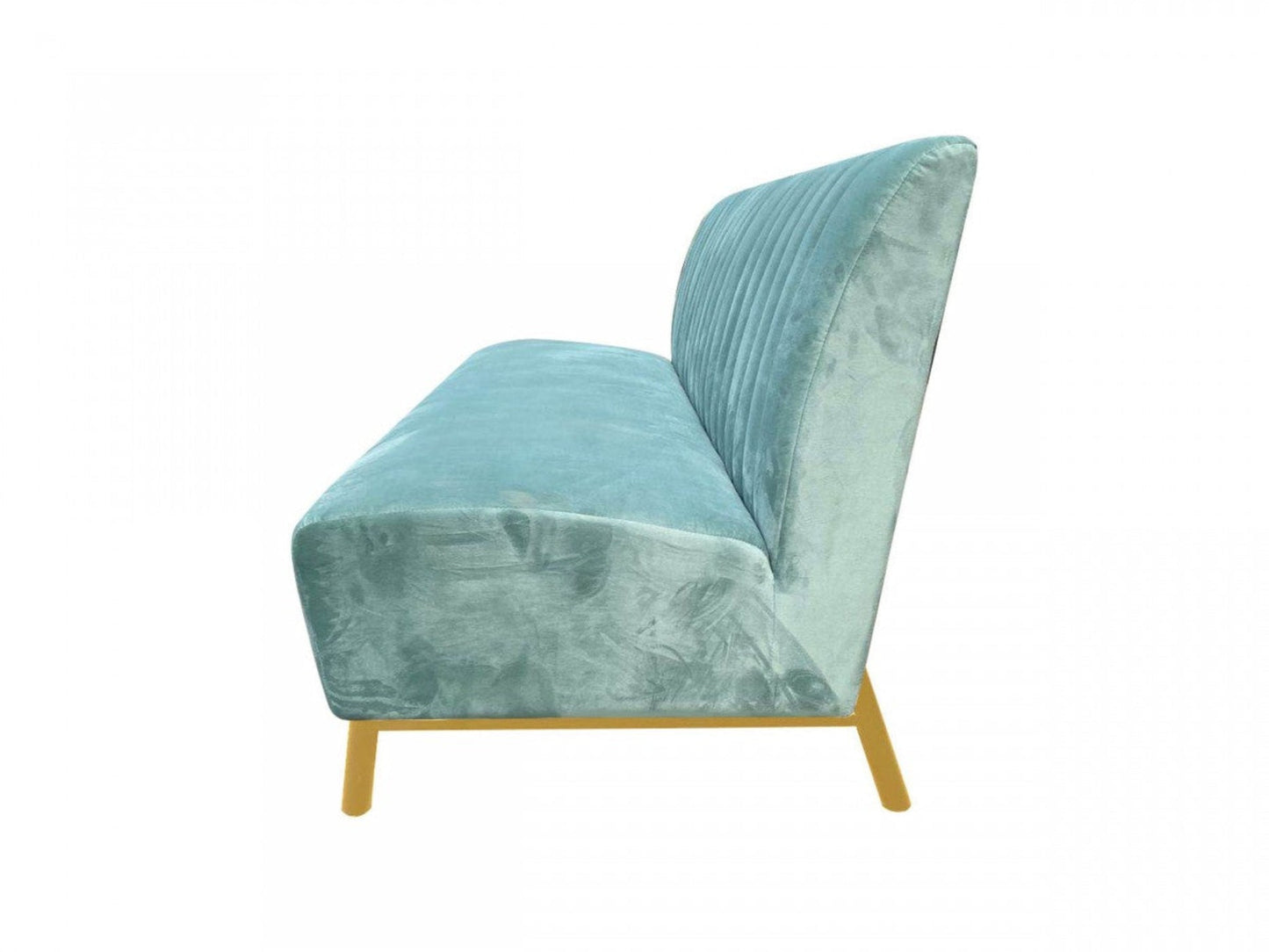 Modway Furniture 71" Light Gray Velvet Sofa with Gold Legs - Modern Armless Design, Soft Comfort, Stylish Accent Piece - 480924-HOMEROOTS