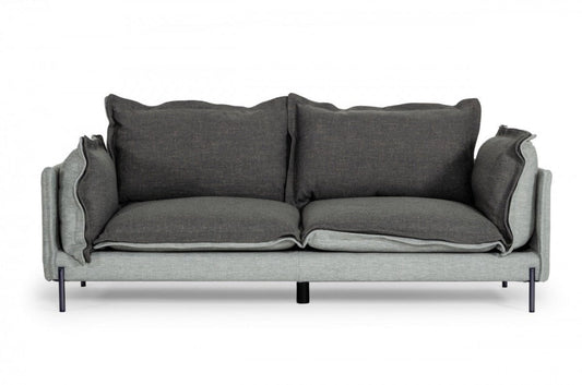 Modway Furniture 87" Luxurious Dark Gray Polyester Blend Sofa with Stylish Silver Legs – Perfect for Any Living Space! - 480928-HOMEROOTS