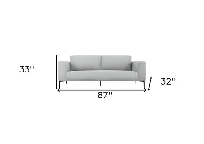 Modway Furniture 87" Light Gray Sofa with Contemporary Black Legs - Comfortable, Stylish, and Family-Friendly Design - 480931-HOMEROOTS