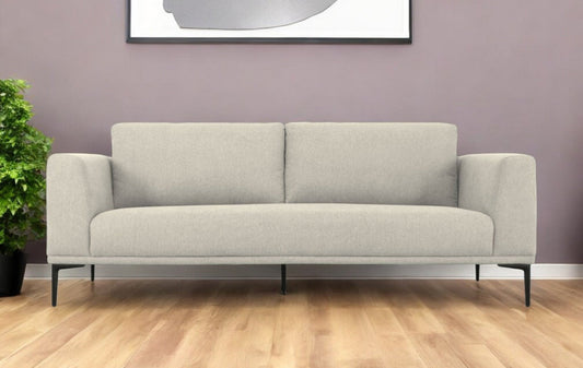 Modway Furniture 87" Beige Sofa with Contemporary Black Legs - Luxurious, Durable, and Stylish Furniture Centerpiece - 480932-HOMEROOTS