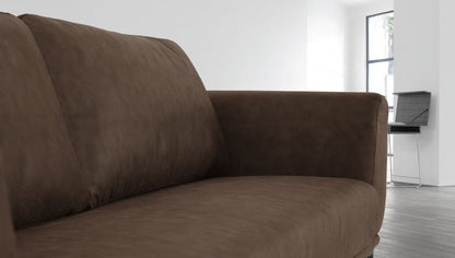 Modway Furniture 87" Luxurious Brown Sofa with Black Metal Legs, Soft Polyester Upholstery, and Removable Cushions - 480933-HOMEROOTS