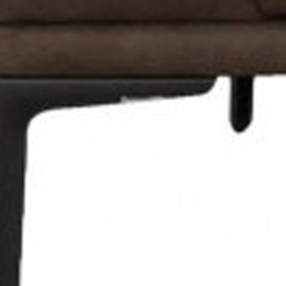 Modway Furniture 87" Luxurious Brown Sofa with Black Metal Legs, Soft Polyester Upholstery, and Removable Cushions - 480933-HOMEROOTS