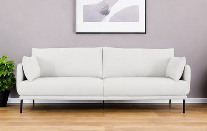 Modway Furniture 85" Off White Sofa with Black Legs – Luxurious Comfort, Stylish Design, Removable Cushions & Durable Fabric - 480936-HOMEROOTS